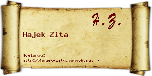 Hajek Zita névjegykártya