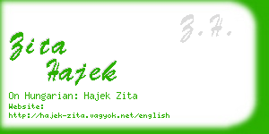 zita hajek business card